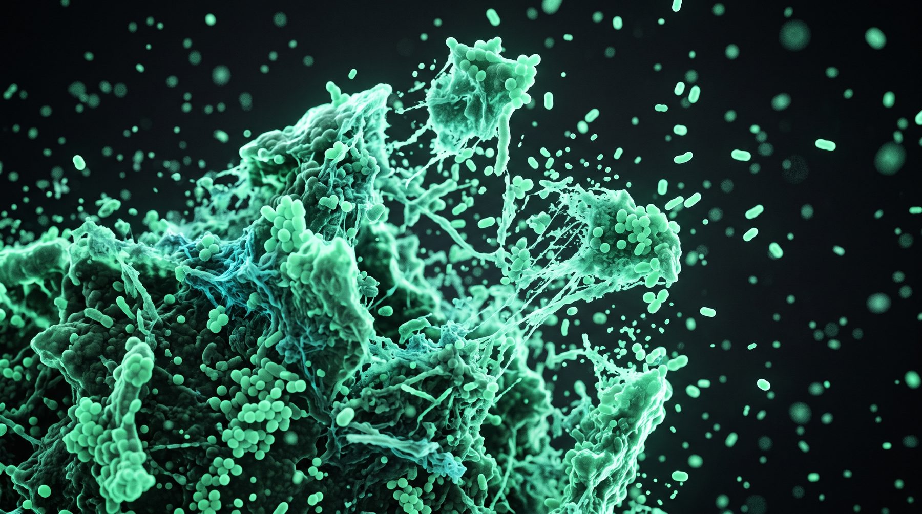 Illustration of a bacterial biofilm colony