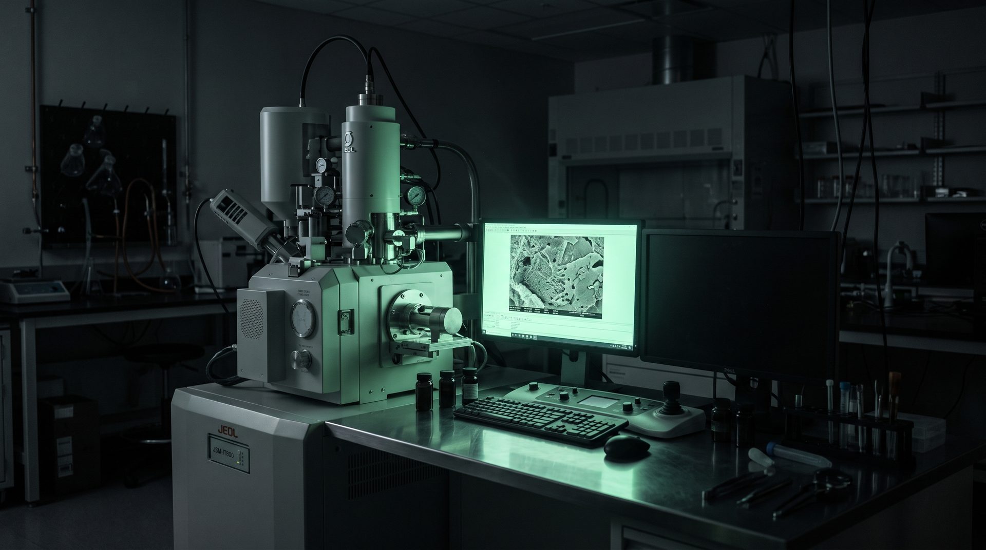 Scanning electron microscope in a research laboratory